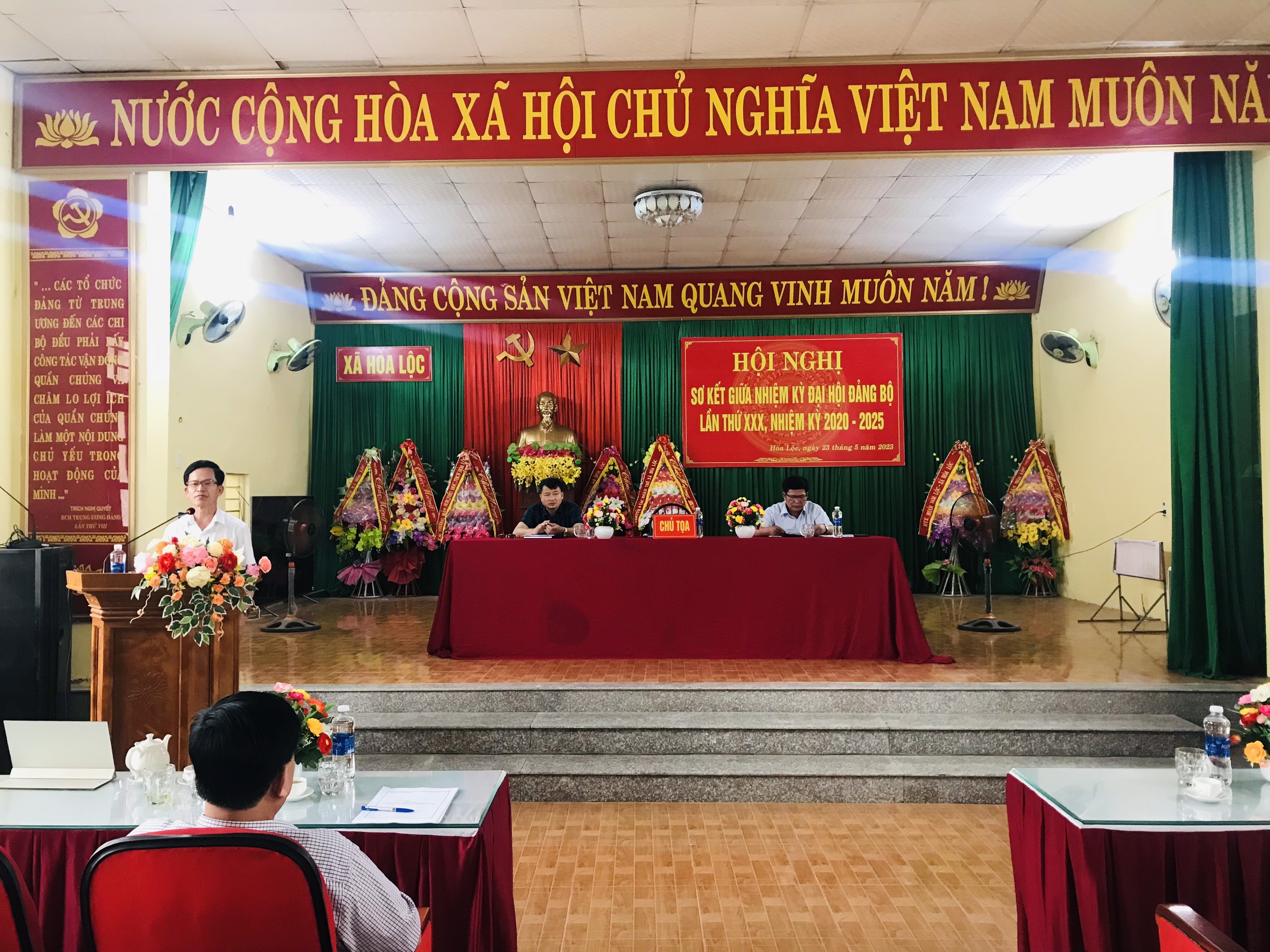 Xã Hòa Lộc  tổ chức Hội Nghị sơ kết nữa nhiệm kỳ thực hiện Nghị quyết   Đại hội Đảng bộ Xã lần thứ XXX  nhiệm kỳ 2020 - 2025
