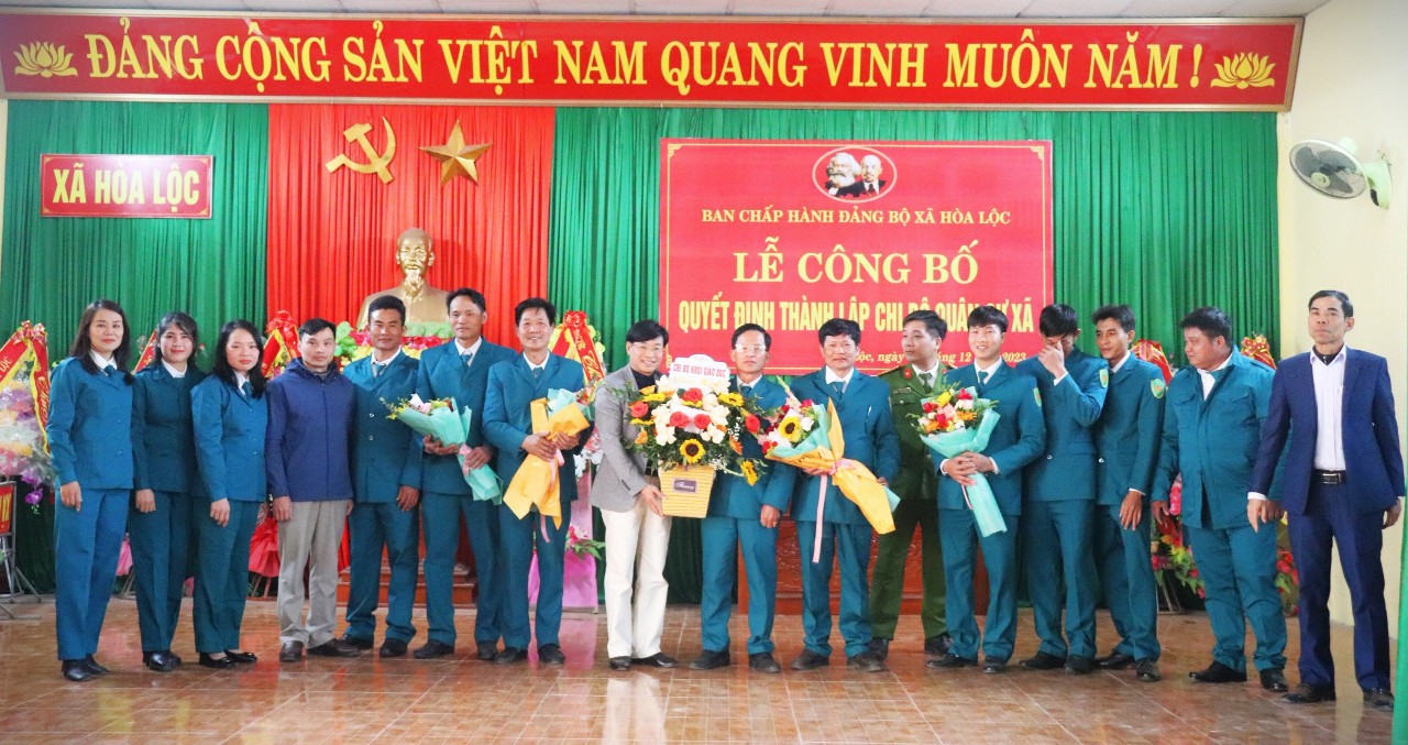 Hòa Lộc tổ chức Lễ công bố quyết định thành lập chi bộ quân sự xã